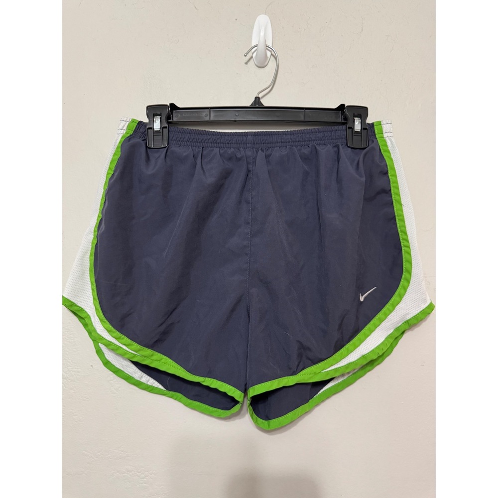 Nike Dri-FIT Tempo Running Shorts Navy Blue Lime Green Women's Size‎ M